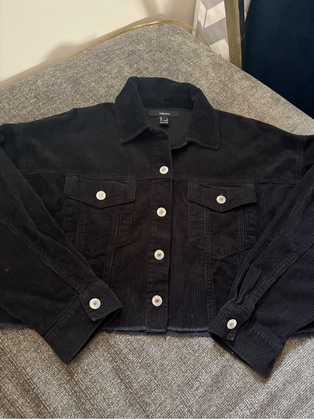 Forever 21 Black Corduroy Boxy Jacket